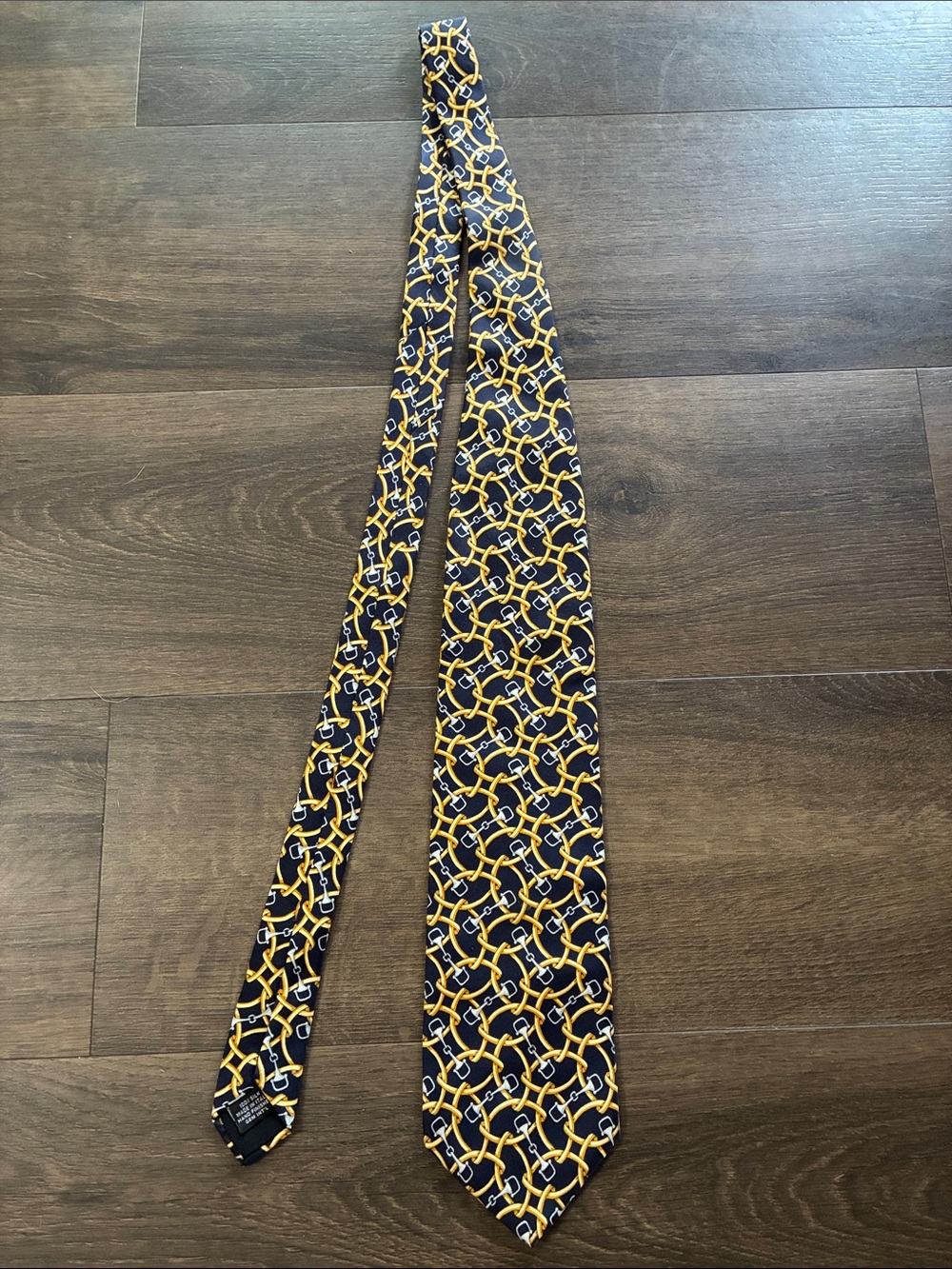 Vintage Paolo Gucci 100% Silk Horsebit Equestrian Tie Made in Italy